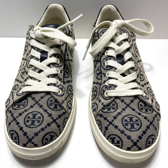 TORY BURCH T Monogram Logo Howell Court Sneakers in Perfect Navy Size 9 - Picture 5 of 16